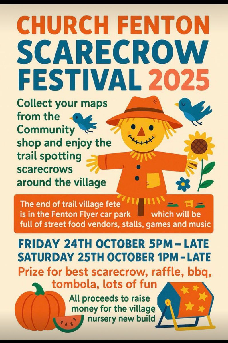 Date for the diary - next weekend: SCARECROW FESTIVAL in Church Fenton #scarecrows #churchfenton