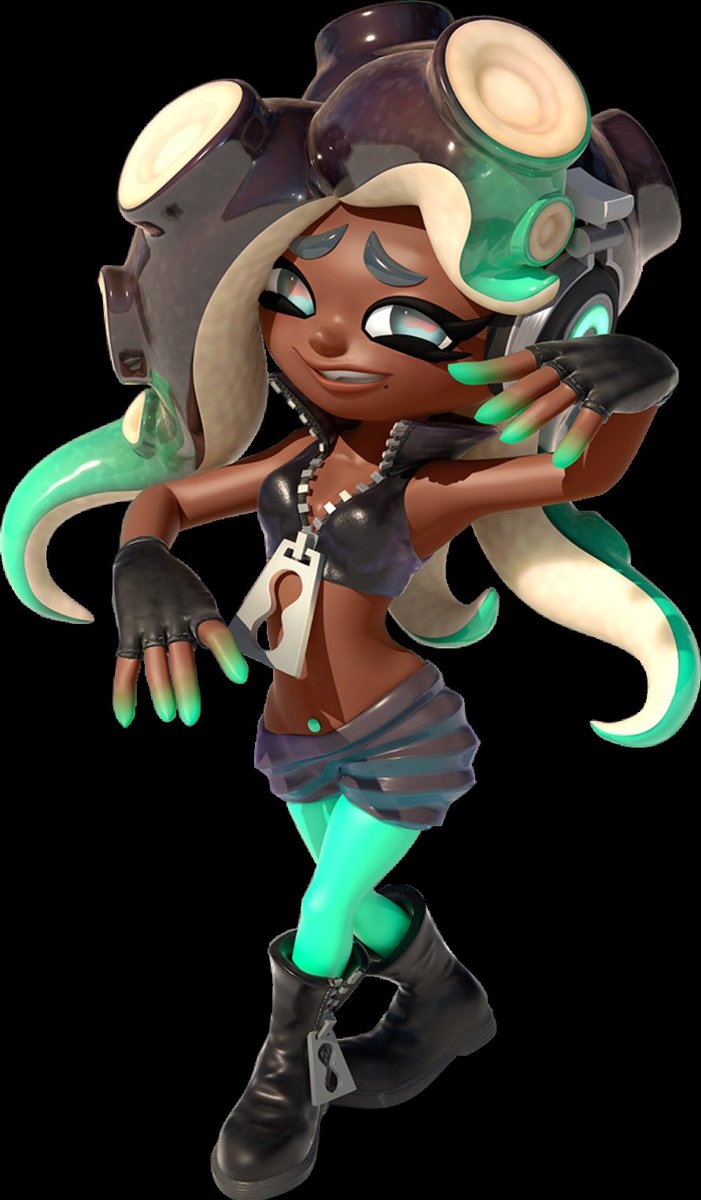 grungygrim's tweet image. Side note but I feel like Marina Ida was able to make this happen. Marina was the darkest black girl character I've ever seen 🥹 and it made me happy that she was soft and bubbly. And she got super popular!!! We need more black fem rep💕🩷😖