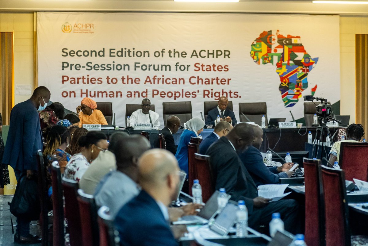 achpr_cadhp's tweet photo. Happening now: The 2nd Edition of the Pre-Session Forum of States Parties to the African Charter is officially underway!  

This key dialogue precedes the 85th Ordinary Session of @achpr_cadhp setting the stage for impactful engagement on human rights in #Africa. https://t.co/GVUduIoW9V