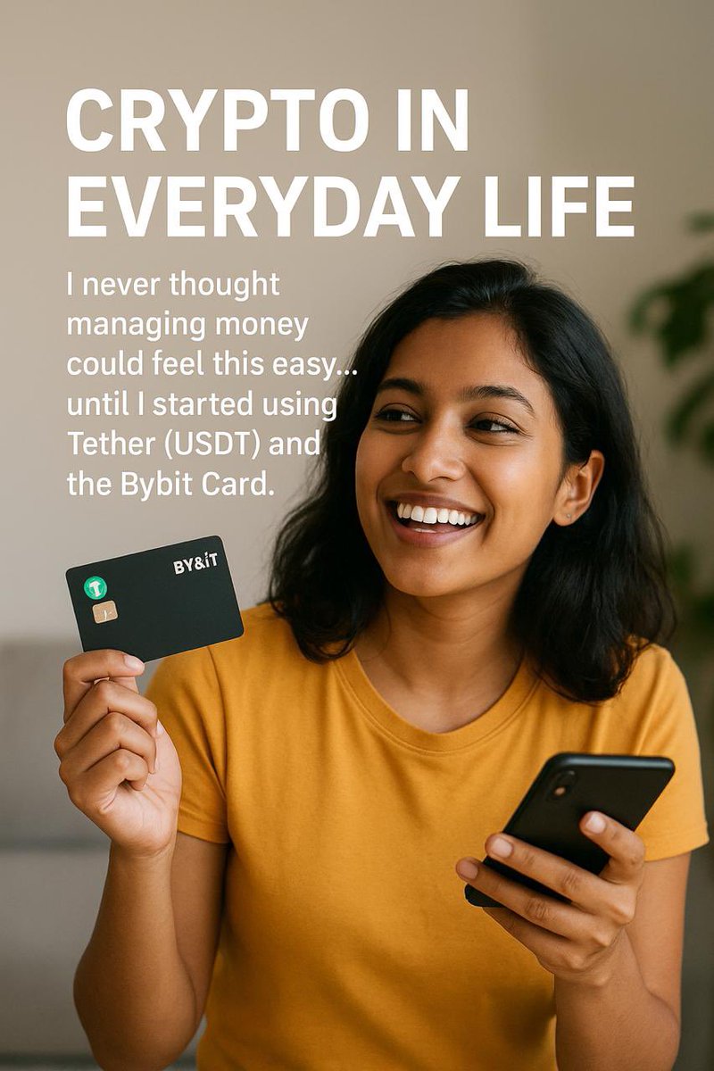 ChamindaLal6's tweet image. 💡 Crypto in Daily Life 💡
Managing money feels easy with Tether (USDT) &amp;amp; the Bybit Card 💳✨.
Pay online, send money instantly—fast, simple, and safe 🌏🚀.
Crypto isn’t just a buzzword; it’s real life made smoother 🙌
#CryptoArk #TetherLKA #USDT #BybitSriLanka #LifeWithCrypto