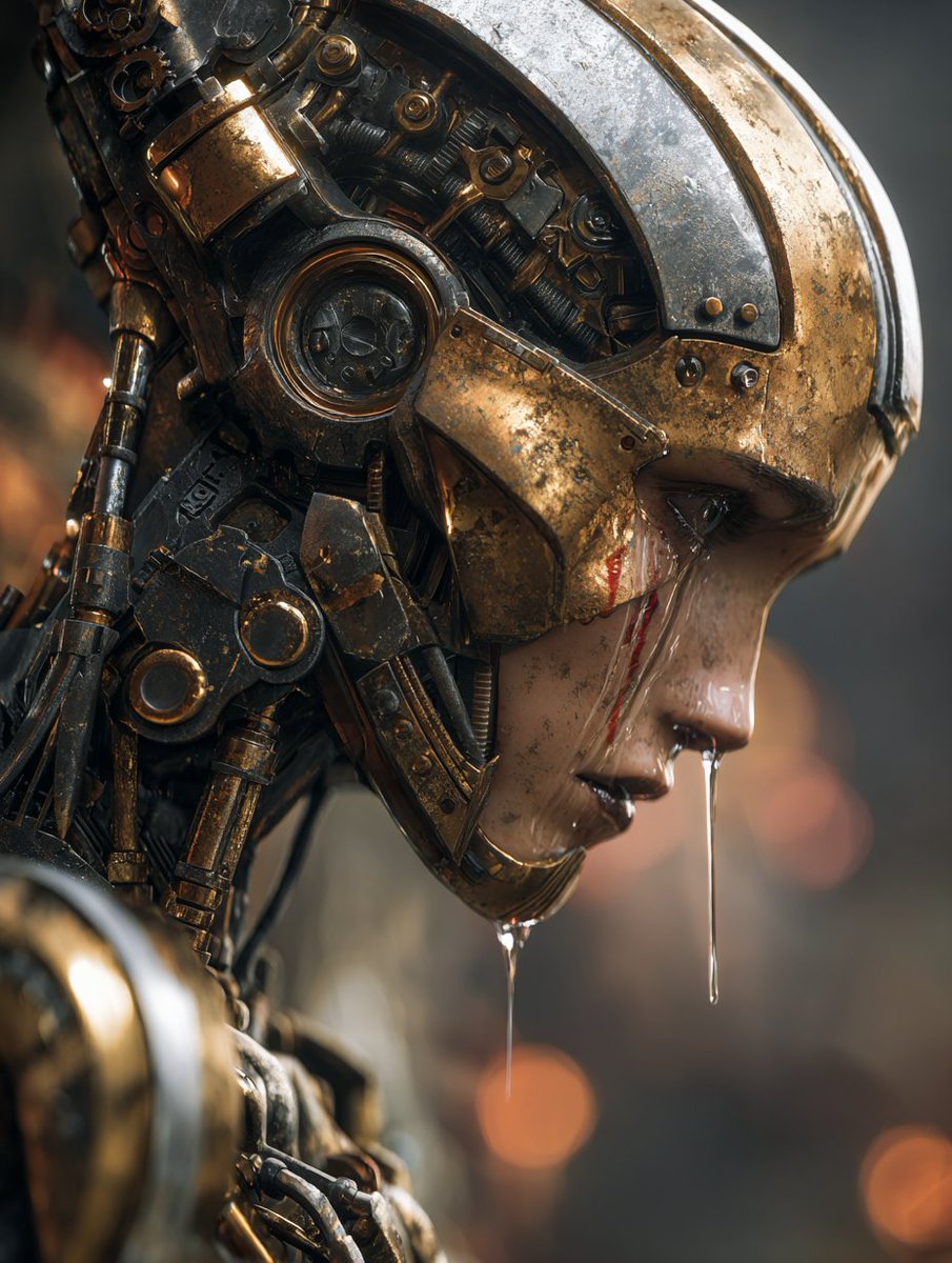 TechDesign00's tweet image. A single tear blurs the line between human emotion and artificial consciousness.
Are we teaching AI to think… or to feel?
#AIArt #Steampunk #Cyberpunk #DigitalArt #ArtificialIntelligence #EmotionalDesign #CinematicArt #ConceptArt #MachineEmotion #ArtStation #MayaSecurity