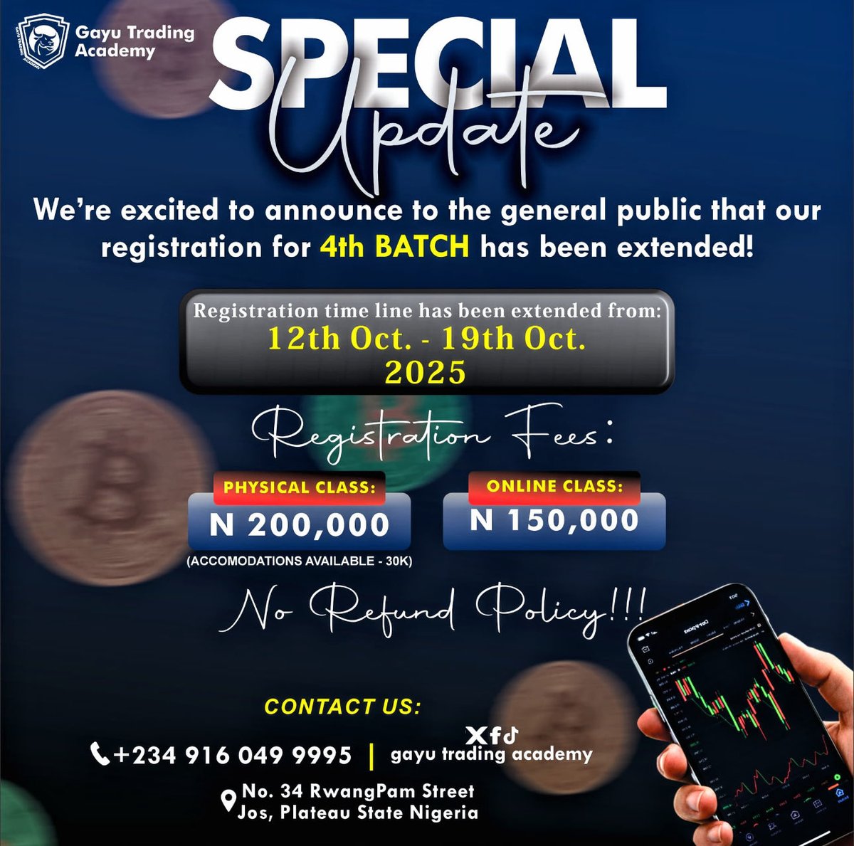 Today, we started Batch 4 of @Gayu_Academy, both physical and online.  Students are expected to graduate in 30 days, with a very sound knowledge  of crypto trading beyond reasonable doubt.