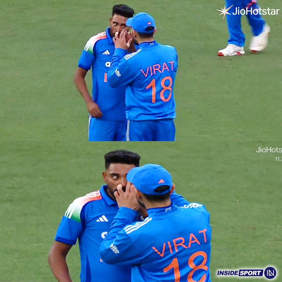 InsideSportIND's tweet image. Virat is there to take care of Siraj ❤️

📸: JioHotstar

#INDvsAUS #ViratKohli #MohammedSiraj #CricketTwitter