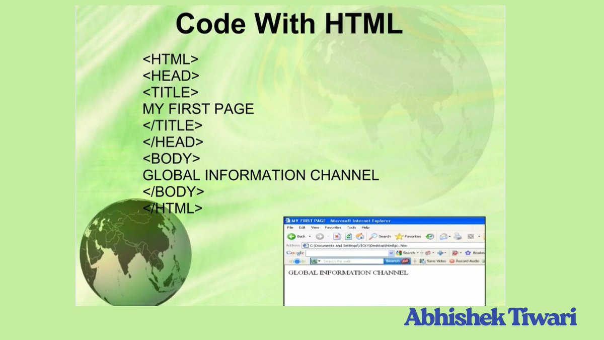 Abhishek__Code's tweet image. 3. This is the Basic Code Structure of HTML.