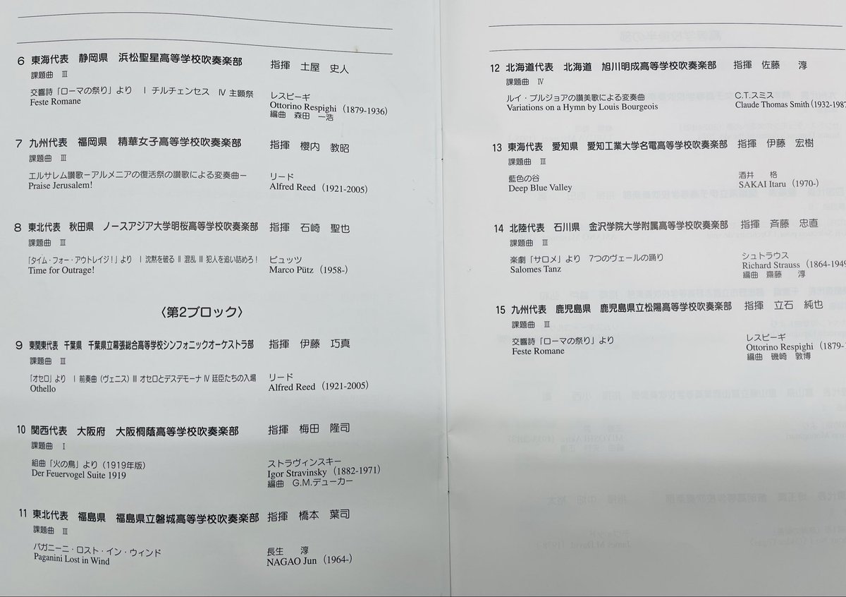 9rq9mKvSKzn7dMN's tweet image. 全日本吹奏楽コンクール
高校A前半第ニと後半第一の15校
細やかな幕総から始まり立体感のある大阪桐蔭、話題の明成 松陽 玉名 習志野 初登場の凄い演奏叡明 活水 そして終わって欲しくなかった学芸館など それぞれに工夫がある
あゝ幸せな時間でした 有難うございました