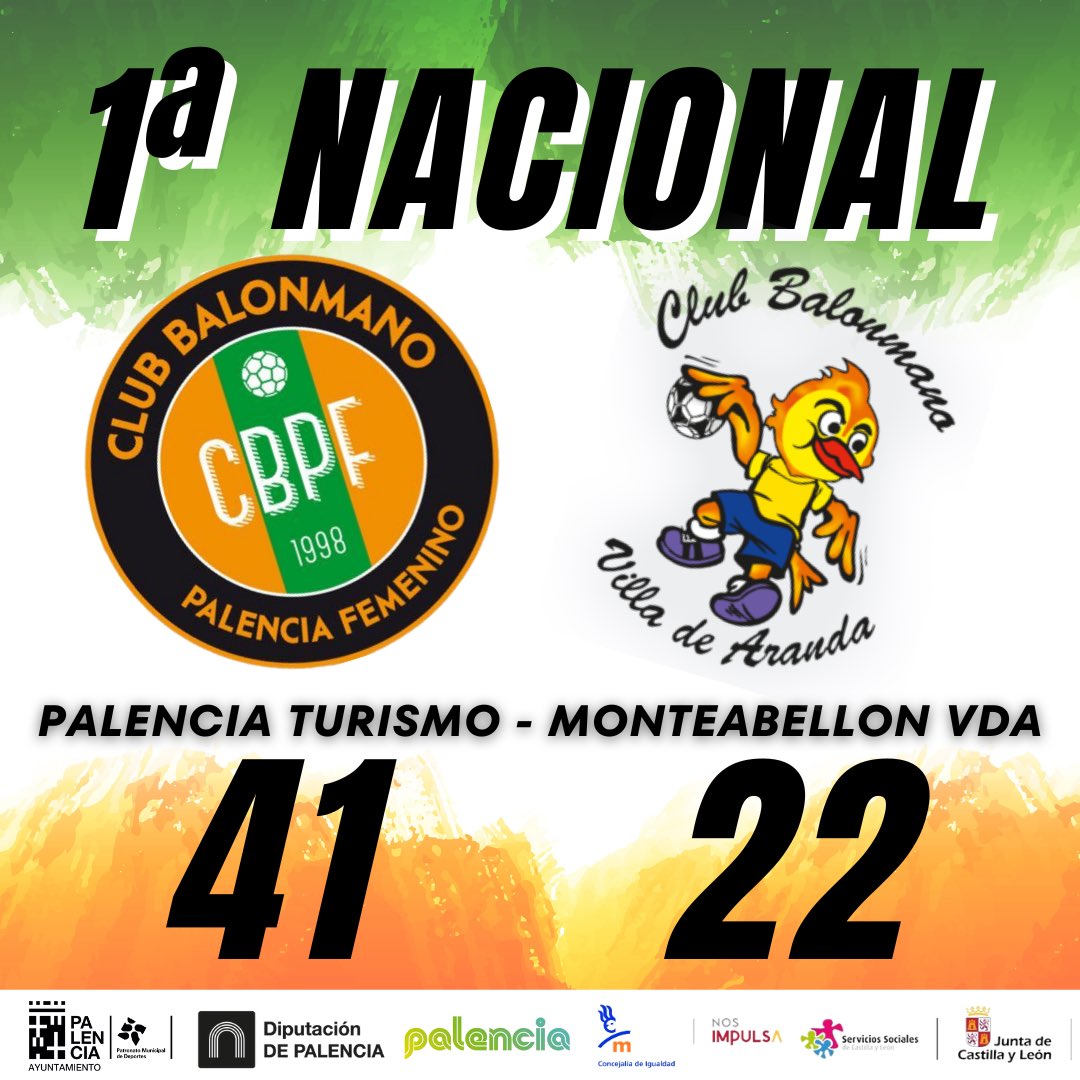 𝐅𝐈𝐍𝐀𝐋 𝐃𝐄𝐋 𝐏𝐀𝐑𝐓𝐈𝐃𝐎

<a href="/PalenciaTurismo/">Palencia Turismo</a> CBPF 41 - 22 <a href="/bmvillaaranda/">Club Balonmano Villa de Aranda</a> 

#JuntasMásBalonmano