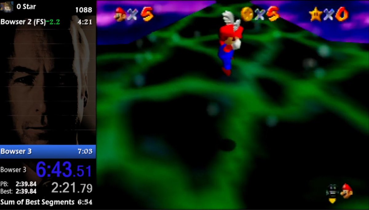 0 Star 6:43.40 
First sub 7 on console!!!!