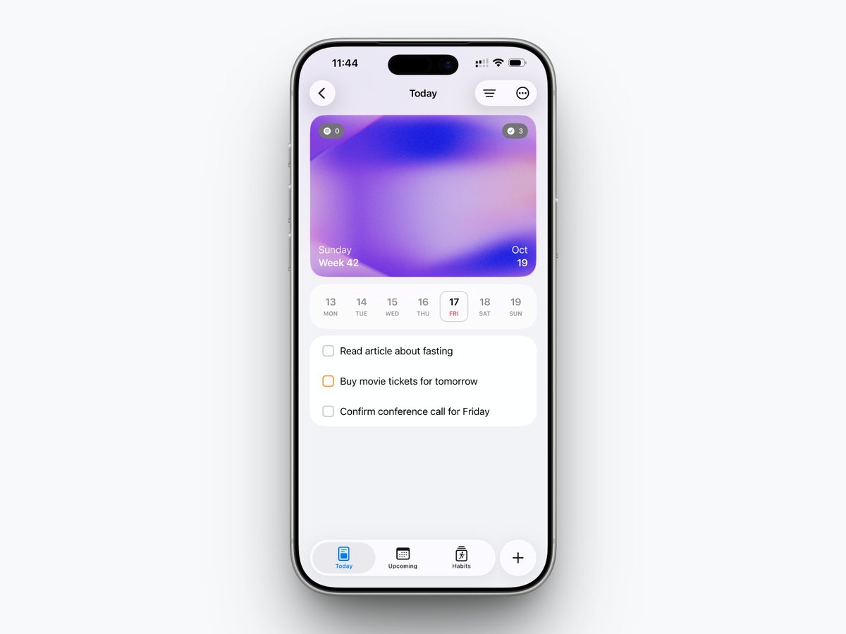 tryTodayApp's tweet image. In the next update, you’ll be able to choose between the classic and compact task layouts 👀