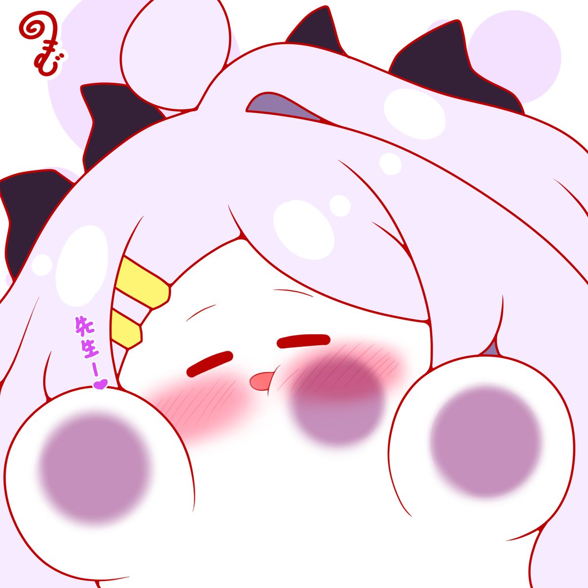空崎ヒナ(ブルアカ) 「再掲画面にべったりおもちヒナちゃん おもちちゃんはこちら側を認識してる #ブルア」|クルクルまじかるーのイラスト