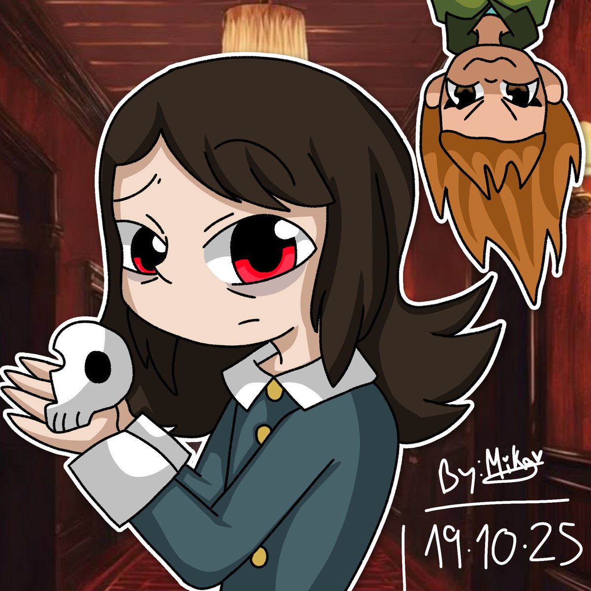 new duo blocked 🫡 #hauntedhotel #abbadon #esther #fanart #draw #drawing