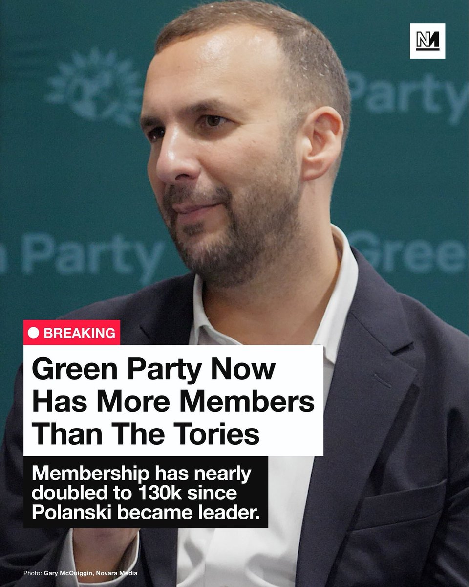 More people are now members of the Green party than of the Conservative party.

Membership of the Greens has surged in recent weeks, topping 125,000 since Zack Polanski was elected leader in September.

This is close to double the 69,000 members the Greens had before Polanski won