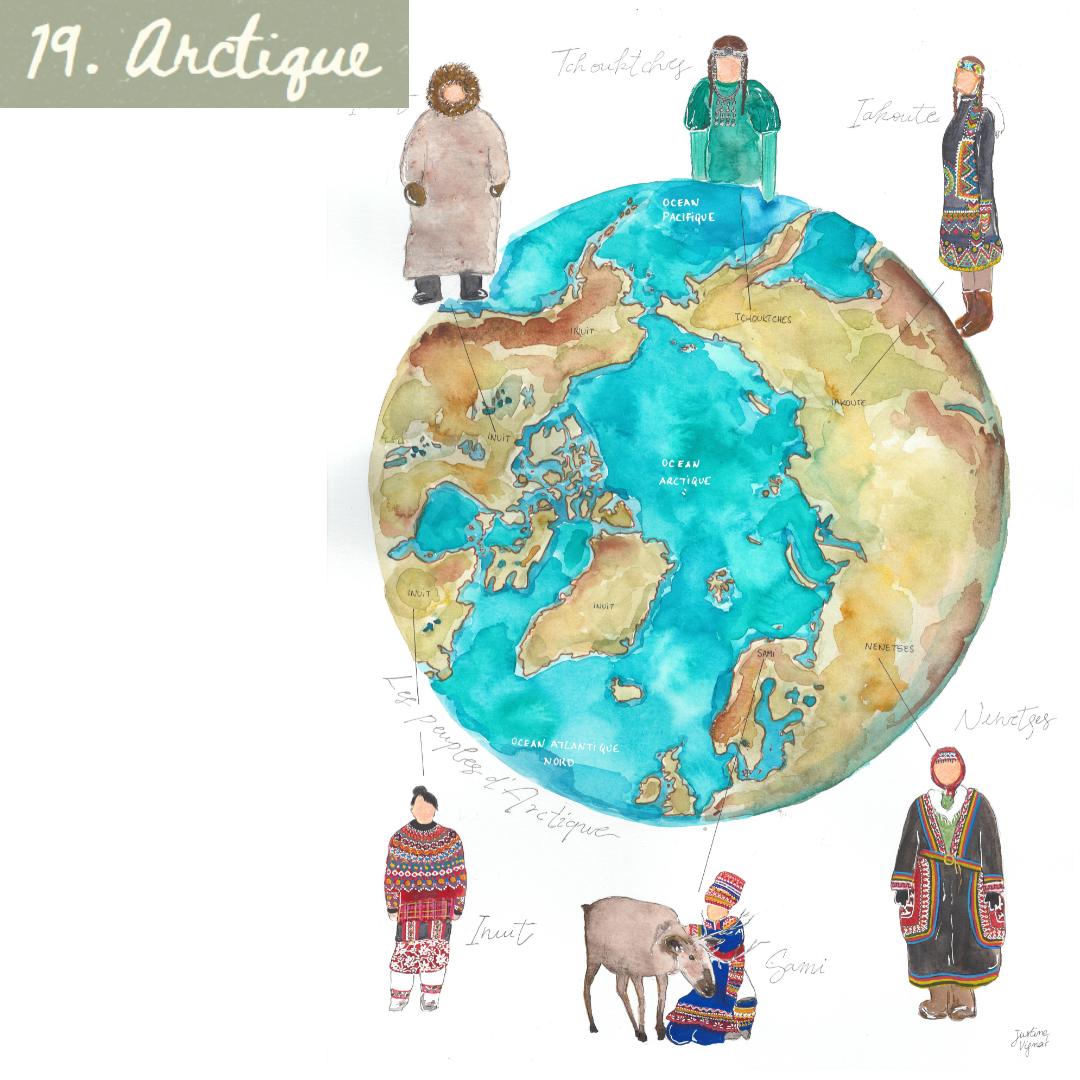 Junevgt's tweet photo. JOUR 19 - ARCTIQUE 

Cartographie des peuples d'Arctique en tenues traditionnelles. 

#map #aquarelle #carte #lageocasedessine #arctique #peuple #inuit #sami nenet #iakoute #tchouktchouk #stinarto #inktober #inktobermap #inkaddict #inktober2025 https://t.co/43VTbt7m6L