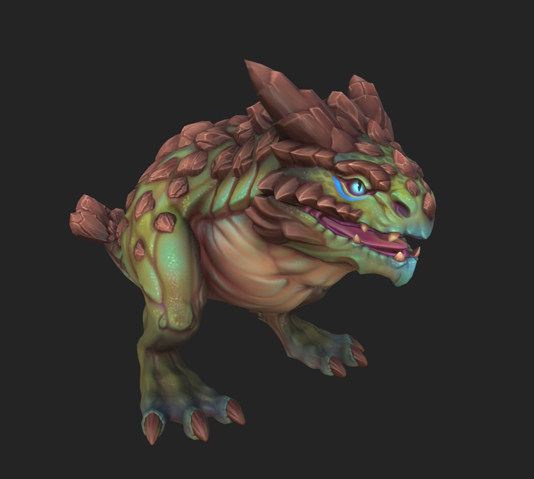 Vaultbreakers_'s tweet image. Creature showcase: Rock Munchers 🪨

These guys gnaw on rocks, and their bodies can transform it into rocky protrusions/scales along their back that help them for defence. They also dig into the ground and hide from any threats ✍️
