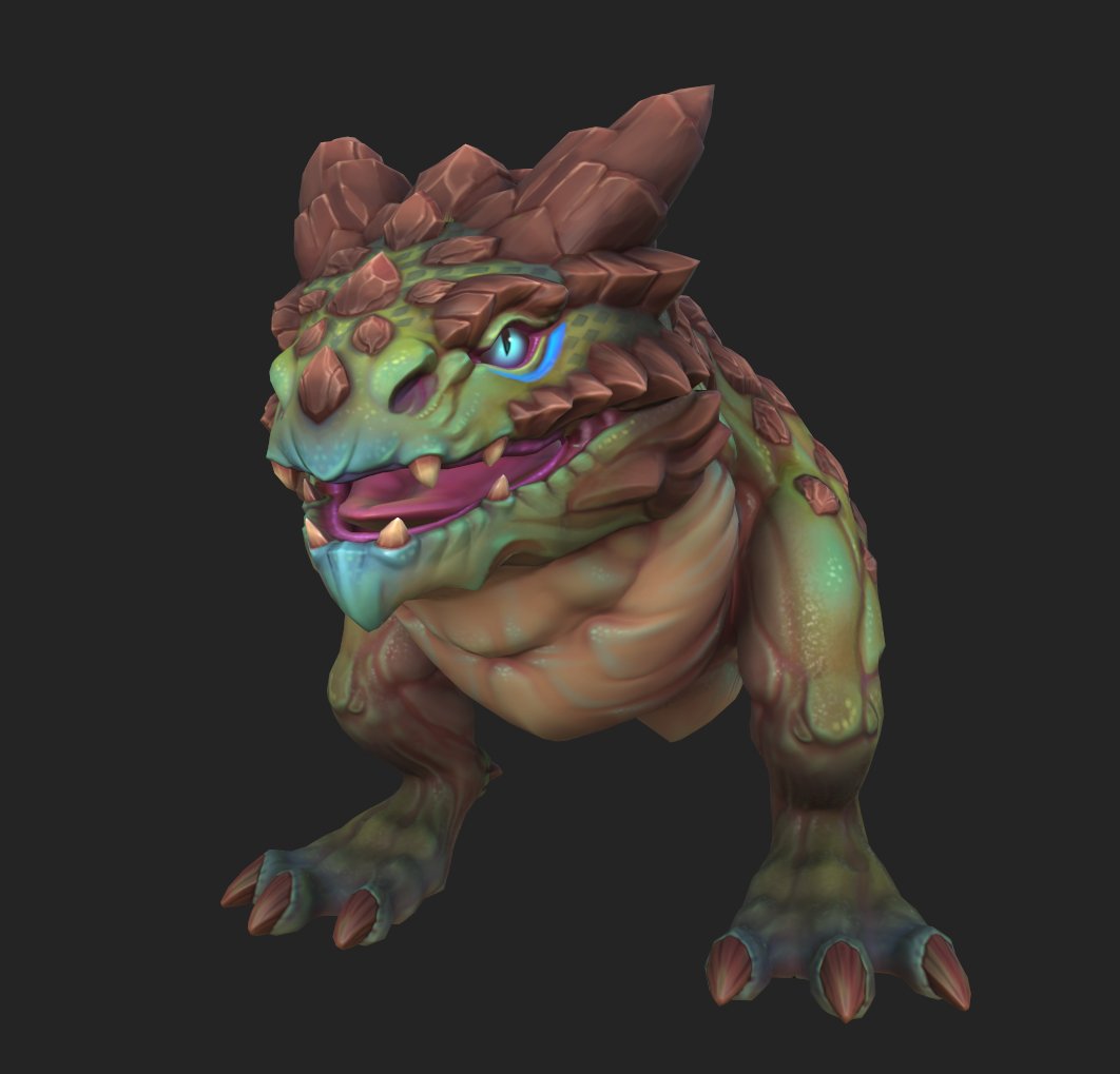 Vaultbreakers_'s tweet image. Creature showcase: Rock Munchers 🪨

These guys gnaw on rocks, and their bodies can transform it into rocky protrusions/scales along their back that help them for defence. They also dig into the ground and hide from any threats ✍️