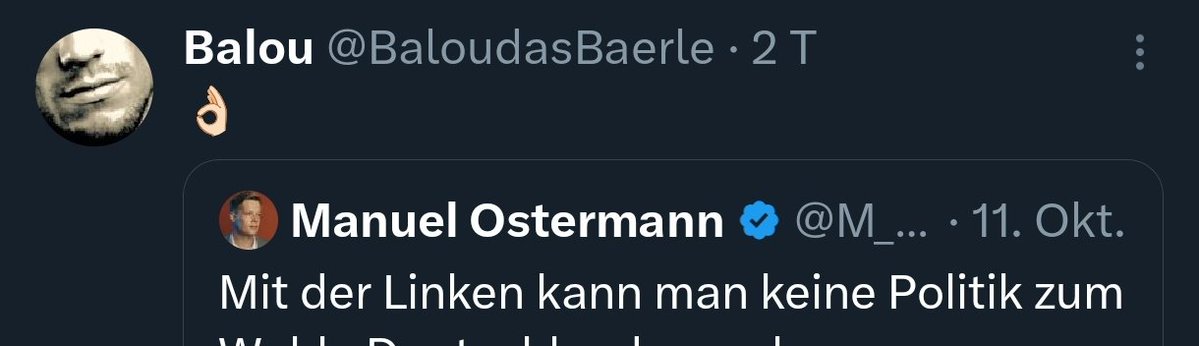 Falls noch irgendwer an der Einstellung und Gesinnung von <a href="/BaloudasBaerle/">Balou</a> gezweifelt hat... Next Step wäre dann Tim K., Reichelt oder Niki und Schunke 👍🏻