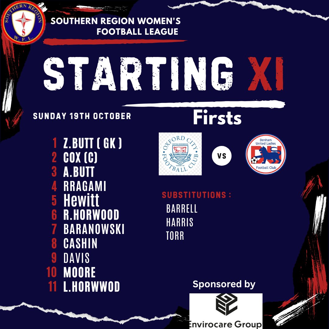 Firsts | 

Here is your line up for today's league game 

Come on Ladies!