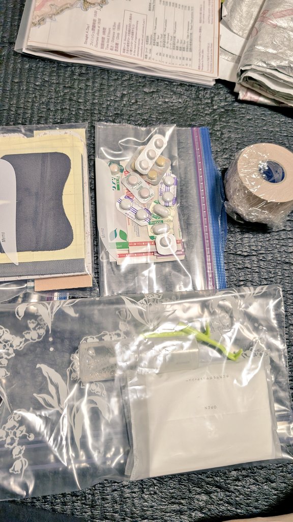 ファーストエイドキットの見直し

ほぼ使わないけど、走ったときの揺れや他の荷物とのスレで消耗してくる。キネシオ、薬の補充、いつの間にか入ってなかった非伸縮テーピングの追加等々
