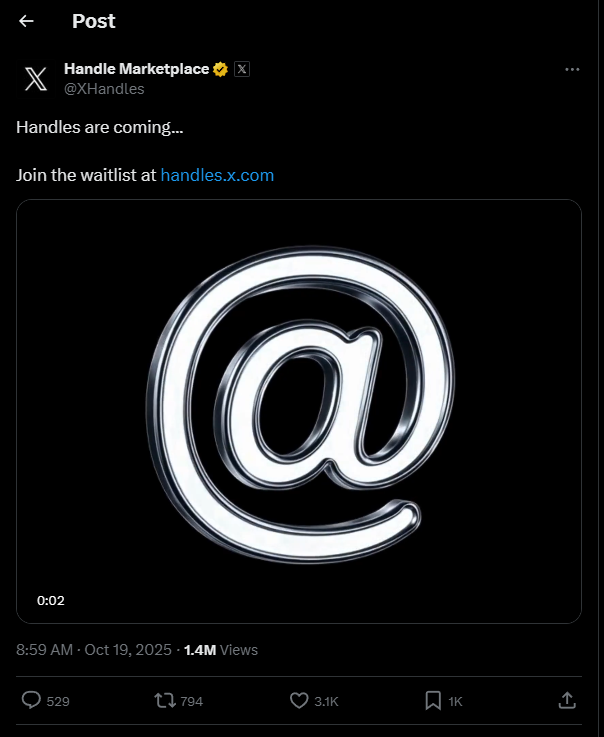 This is the original OG x-handles token from 6 months ago.

OG:
Dk6rcMoJWPCpqWmHqxx3zJxR1f7Bw2m3iFo9sQ3zpump

Not this one
4Zpk9w5ysL6DaFoBVbWPSwxVqKqKrEpWM1QHSCiFpump

<a href="/XHandles/">Handle Marketplace</a>