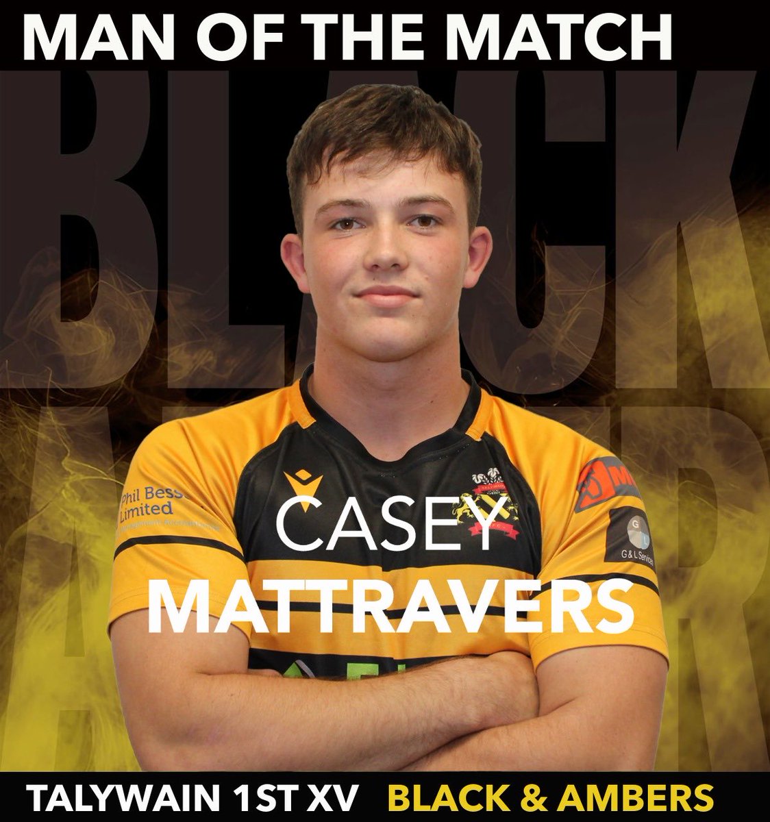 Talywain_RFC's tweet image. Great physical display from the returning Casey Mattravers! Welcome home 🖤 💛