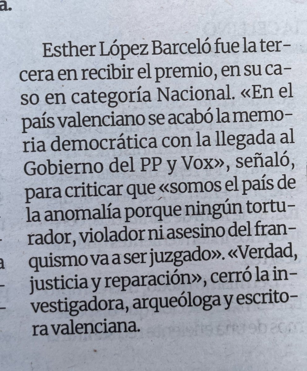 «Somos el país de la anomalía porque ningún torturador, violador ni asesino del franquismo ni fue ni será juzgado nunca».