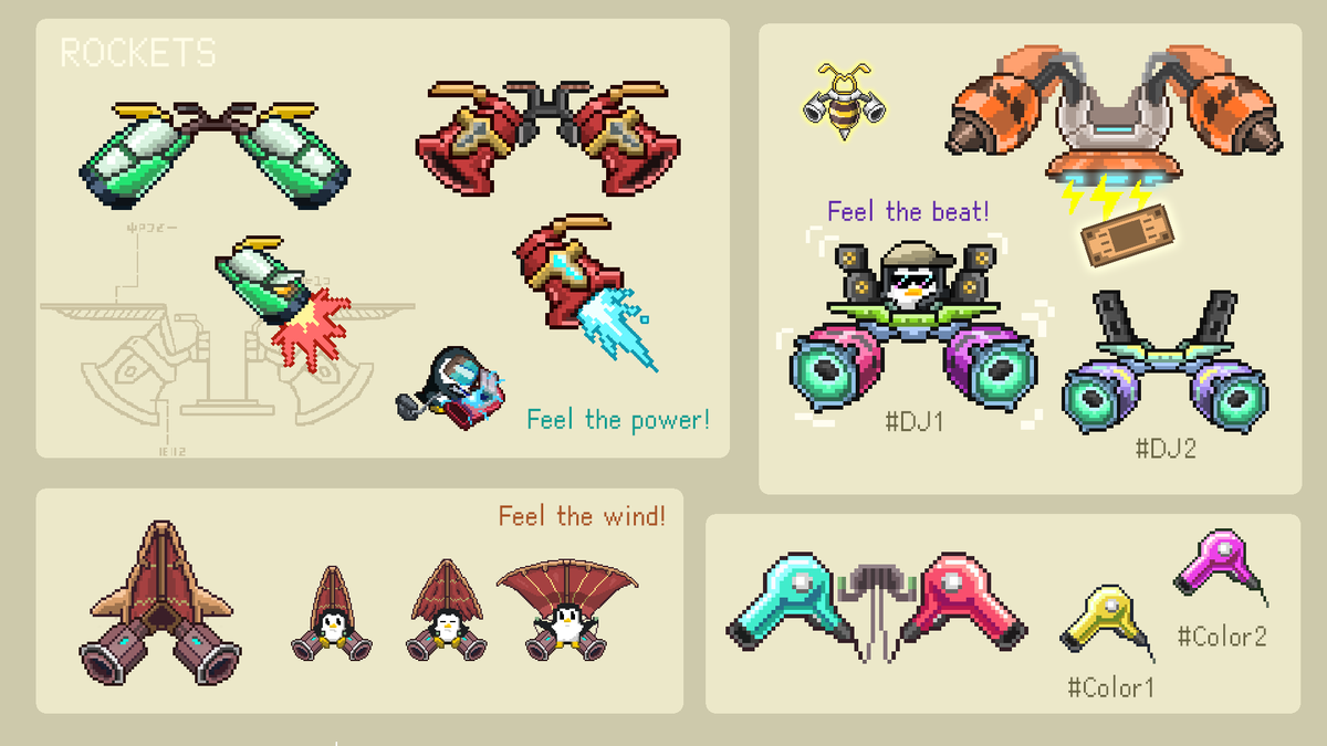 Some of our rocket concept artwork!
#pixelart #RetroGame #indiegame #indiedev #ゲーム開発 #ゲーム制作 #gamedevs