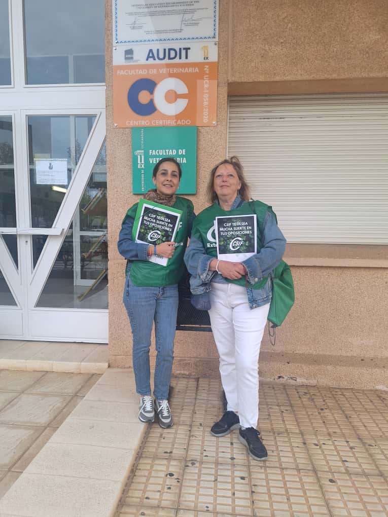 csifsanext's tweet image. Este domingo, segunda jornada de oposiciones al SES con nuestros delegados  en Badajoz, Mérida y Cáceres apoyando a los aspirantes a un empleo estable. Las pruebas son de Pediatría de EAP, de Médicos de Urgencia y de Enfermero Especialista Obstetrico-Ginecológico
#TodoXTodosEsMás
