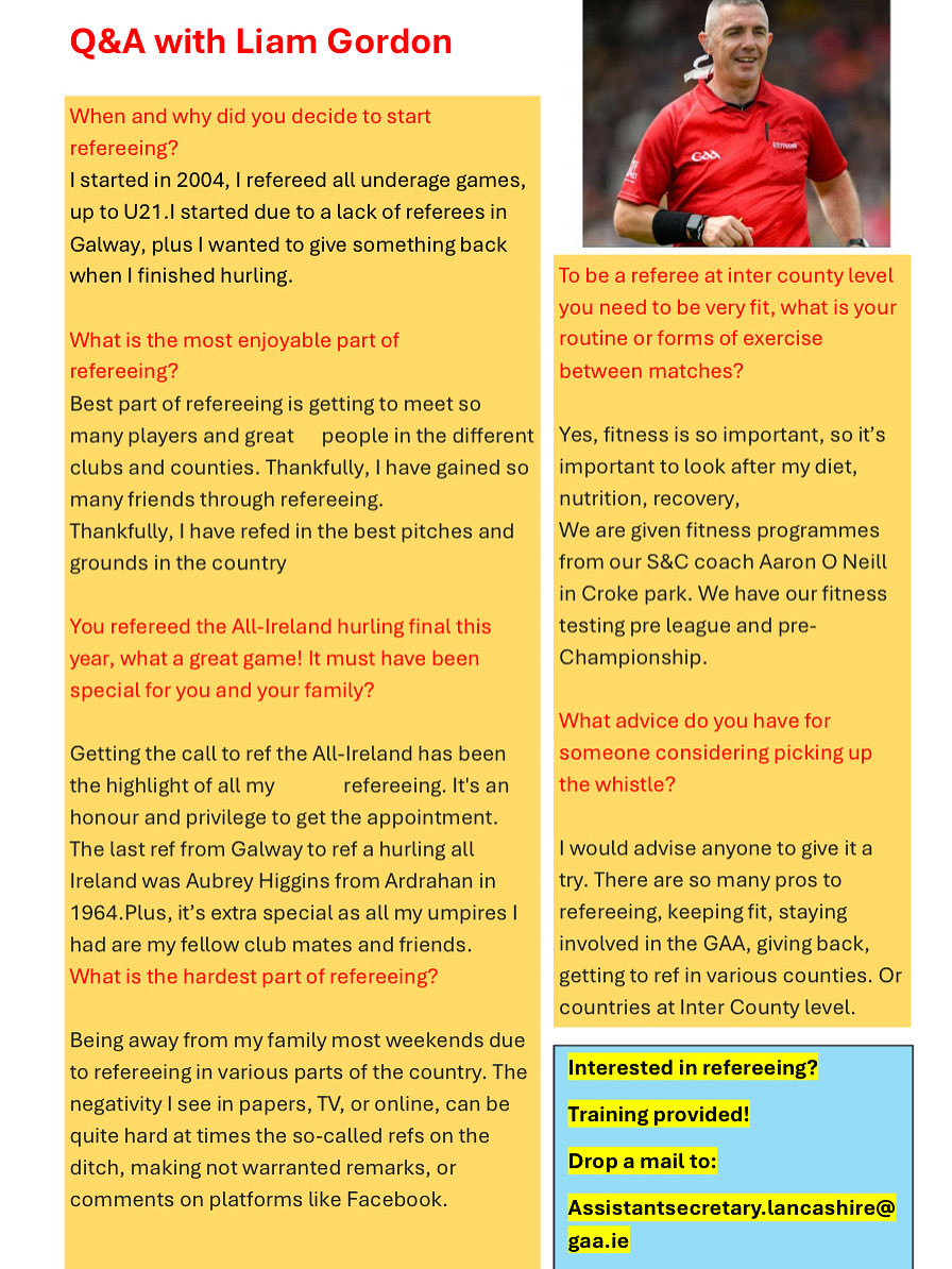 Q&amp;A with today’s  SHC final referee Liam Gordon