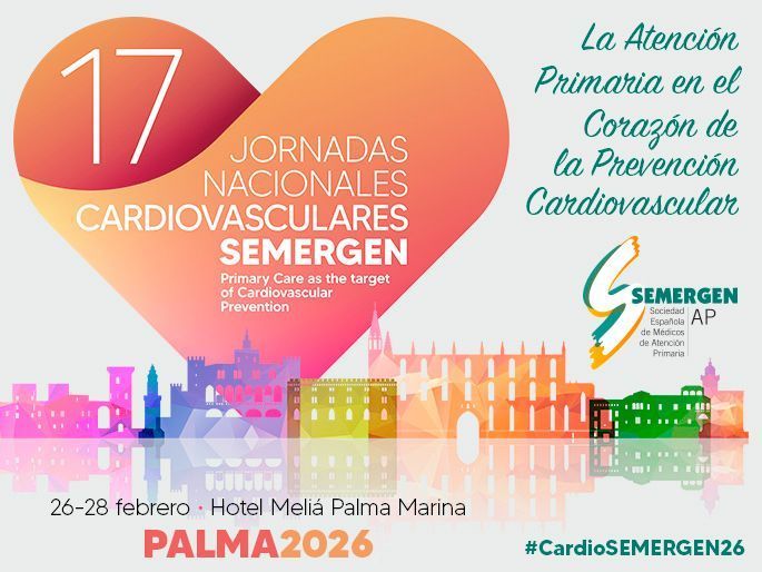 #CardioSEMERGEN26 
♥️ 17 Jornadas Cardiovasculares de SEMERGEN
🫀La Atención Primaria en el corazón de la prevención cardiovascular
📍Palma de Mallorca 📆26 al 28 de febrero.