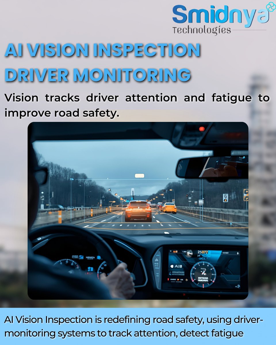 Smidnya11's tweet image. You know that moment when your eyes get heavy after a long drive?
The music fades, the road hums, and focus starts to blur.
know more: zurl.co/Xiboo 
#SmidnyaTechnologies #HumanAndMachine #AIVision #SafeJourneys #FutureOfDriving