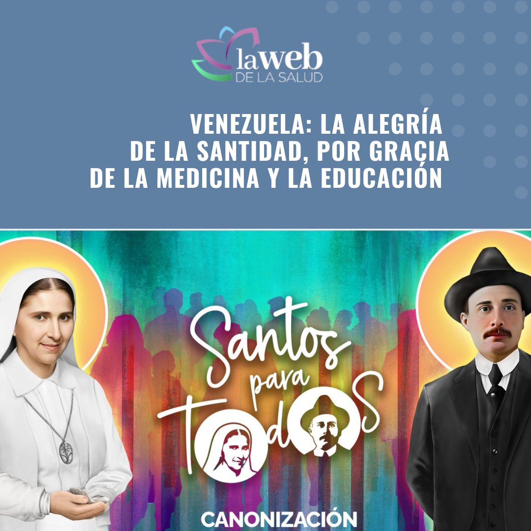 El Dr. José Gregorio Hernández  y la madre Carmen Elena Rendiles, se convierten en los primeros santos del pueblo venezolano. El Dr. José Gregorio es santo y patrono de los médicos del país
<a href="/ArquiCaracas/">Arquidiócesis de Caracas</a> <a href="/acamedve1/">Academia Nacional de Medicina de Venezuela</a> <a href="/acfimanve/">Academia Ciencias Físicas, Matemáticas y Naturales</a>
lawebdelasalud.com/venezuela-la-a…