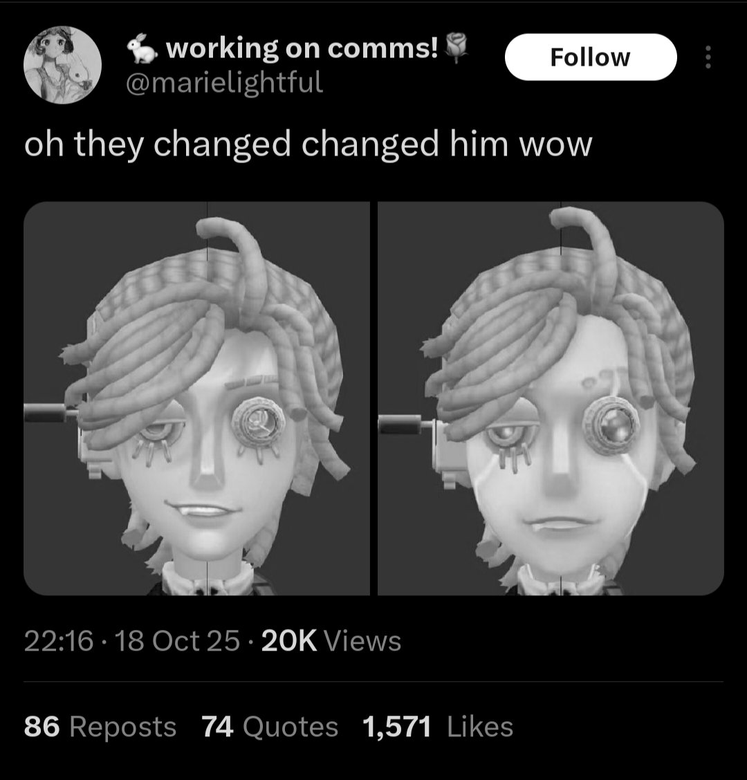 thomaki_art's tweet photo. @nonsensicaIdrea @marielightful he actually isn't, they just changed his undertone to a cooler color! https://t.co/woKRyRFt4T
