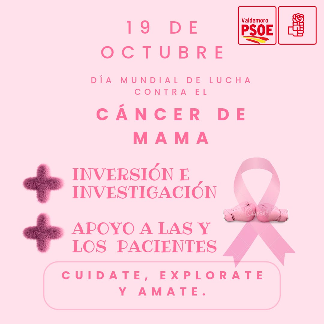 📌Hoy, 19 de octubre, conmemoramos el Día Mundial de la Lucha contra el Cáncer de Mama. 💗

Un recordatorio de la importancia de la detección temprana, el autoexamen y el apoyo a quienes luchan cada día.

#DíaContraElCáncerDeMama #Prevención #TócateParaQueNoTeToque