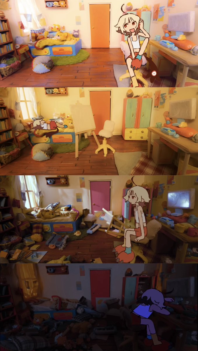 The room progressively getting darker after her dad is gone is what kills me the most about this video