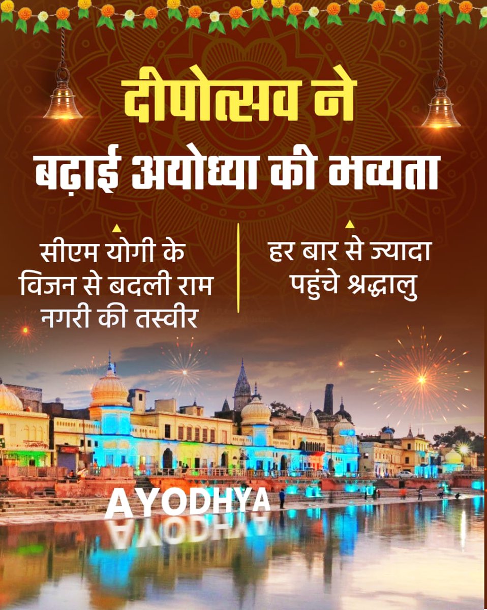 The aura of Ayodhya will rise with chants of glory and light of countless diyas
Deepotsav will awaken collective devotion across the nation
#Deepotsav2025