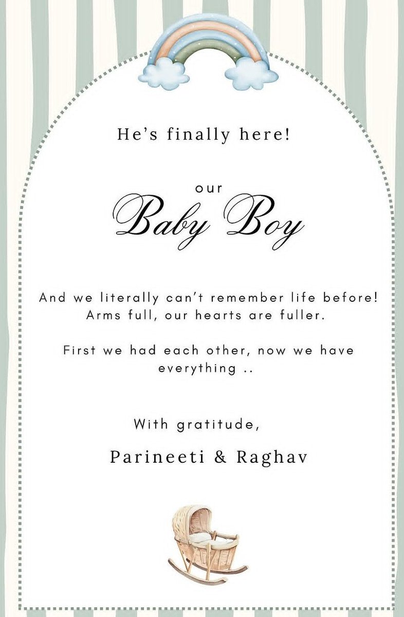 toxicthemoviee's tweet photo. Awieee big congratulations to parineeti and raghav they are blessed with baby boy today 💙🎀 
#parineetichopra #RaghavChadda https://t.co/bUnEfg9Rpf