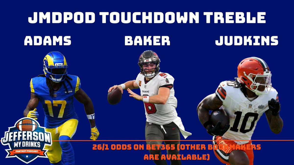 Fancy a flutter before the London game kicks off? The boys have got a cheeky treble for you that is going for 26/1 on @Bet365! We're all in on <a href="/tae15adams/">Davante Adams</a>, <a href="/bakermayfield/">Baker Mayfield</a> and <a href="/quinshon_/">Quinshon Judkins</a> all finding the EndZone this weekend! 

#NFL
#NFLFantasy
#MobSquad
#SiegeTheDay
#DawgPound