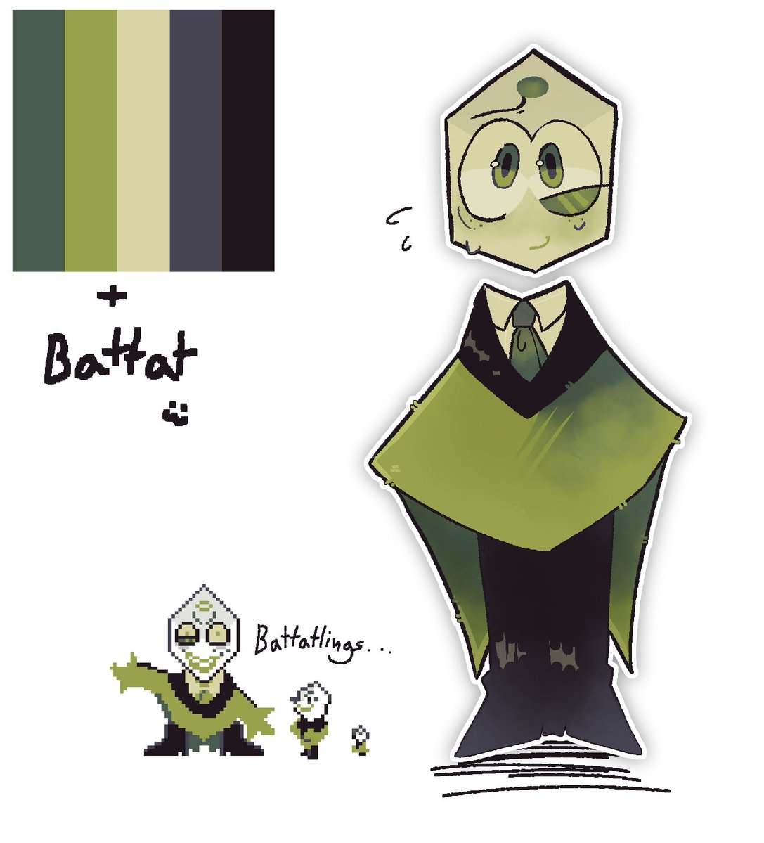 You know how on Pinterest is those random colors right? So… I try draw Battat in it + playing with shadows #DELTARUNE #Battat