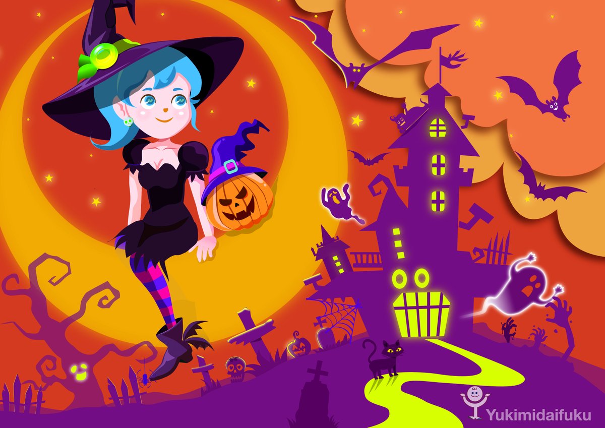 maron9joe's tweet image. 🧙‍♀️「月の魔女子」🌙

#ハロウィン 
#AffinityDesigner2iPad
#アフィニティーデザイナー