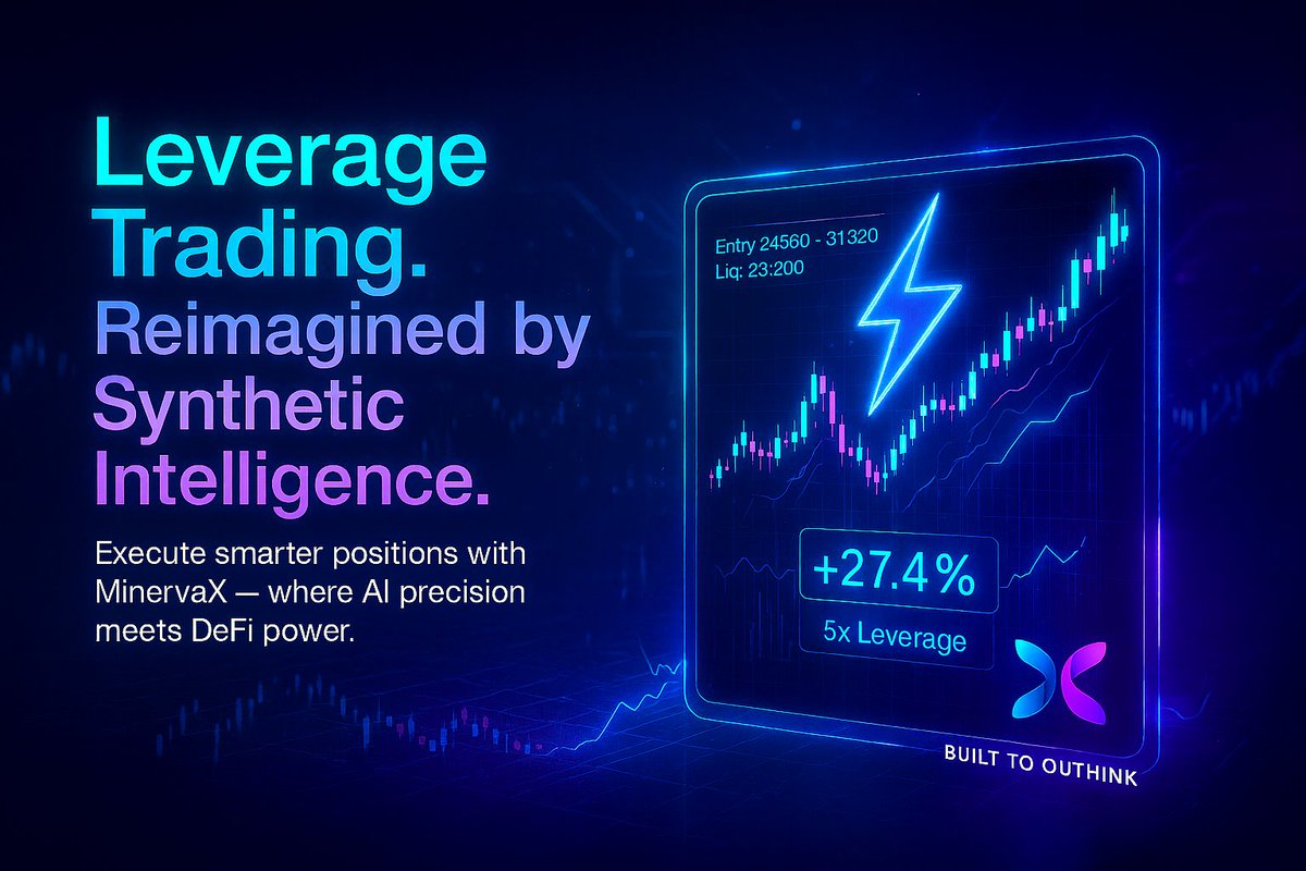 Every trader has a strategy.

 MinervaX has an algorithm.

Built with Synthetic Intelligence, MinervaX tracks your trades, analyses market trends, and learns your style — giving real-time insights designed to increase profit and reduce risk.

📊 Trade tracking
⚙️ Leverage