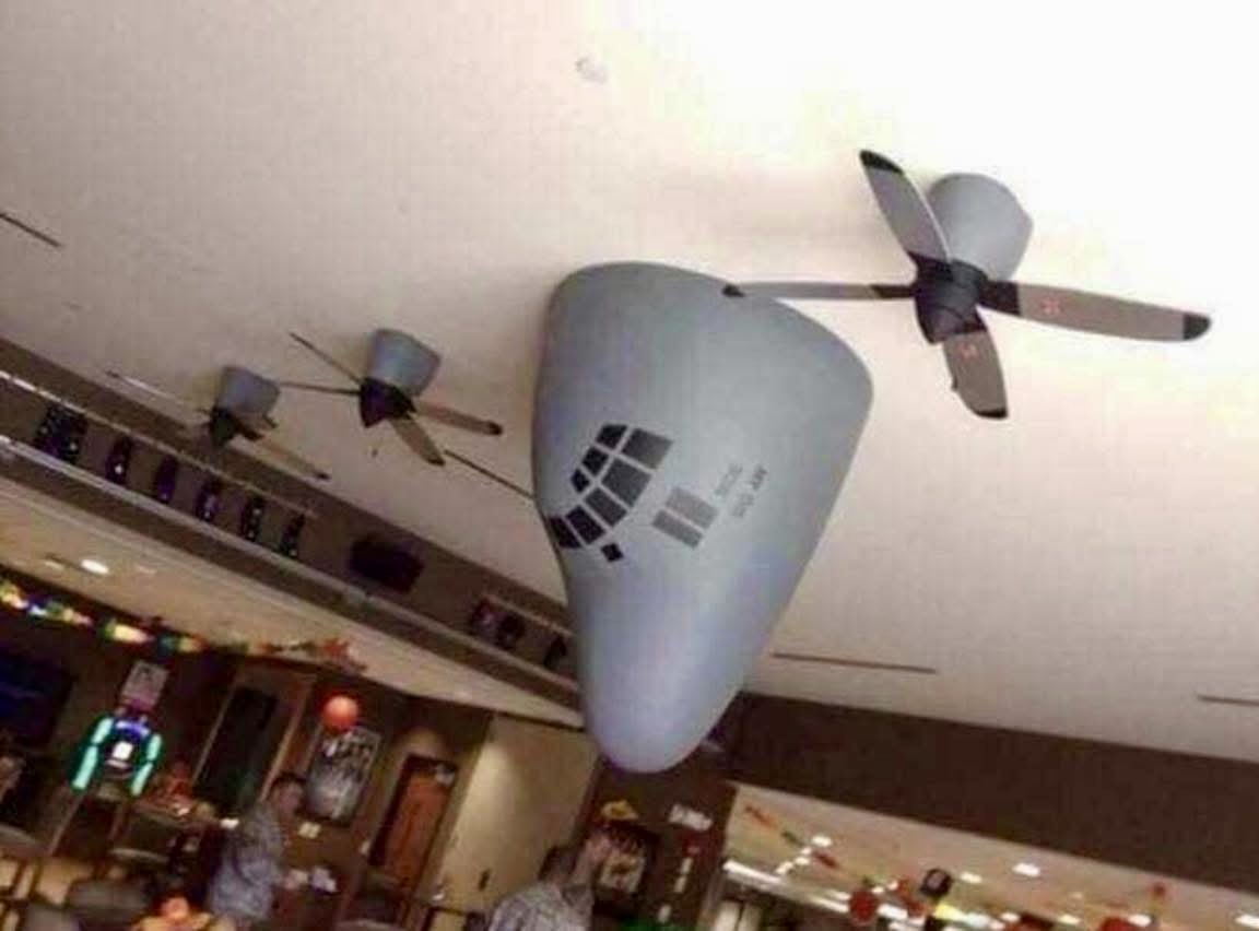 Bundan daha orijinal bir tavan vantilatörü gören oldu mu?