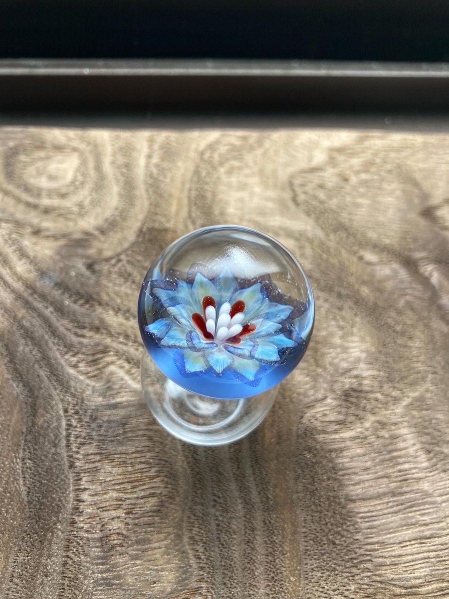 青いハスのマーブル。

#ボロシリケイトガラス #ハンドメイド