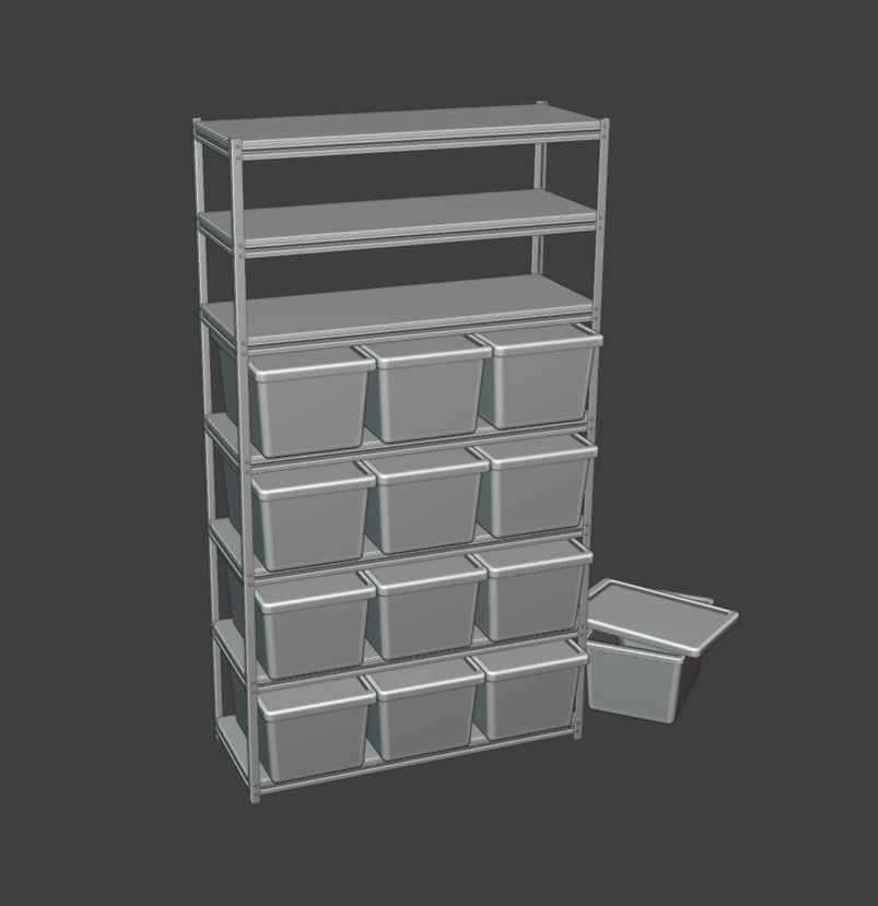 BitByteBytes's tweet image. daily whitebox #88
utility shelving
#dailywhitebox
#lowpoly #indiedev #gamedev #b3d
#3dmodeling #blender #gameart #3dart