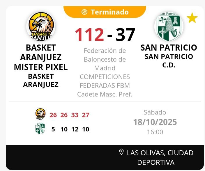 BasketAranjuez's tweet photo. Victoria del #CadMasc #MisterPixel frente a #SanPatricio. #Rubén: "Partido que nos sirve para trabajar detalles ofensivos, pero que debemos de seguir matizando, a nivel defensivo, todavía nos queda dar un salto porque a nivel capacidades podemos" https://t.co/XdkkrO0quf