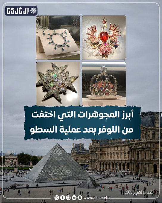 أبرز المجوهرات التي اختفت من اللوفر بعد عملية السطو #صحيفة_الخليج 