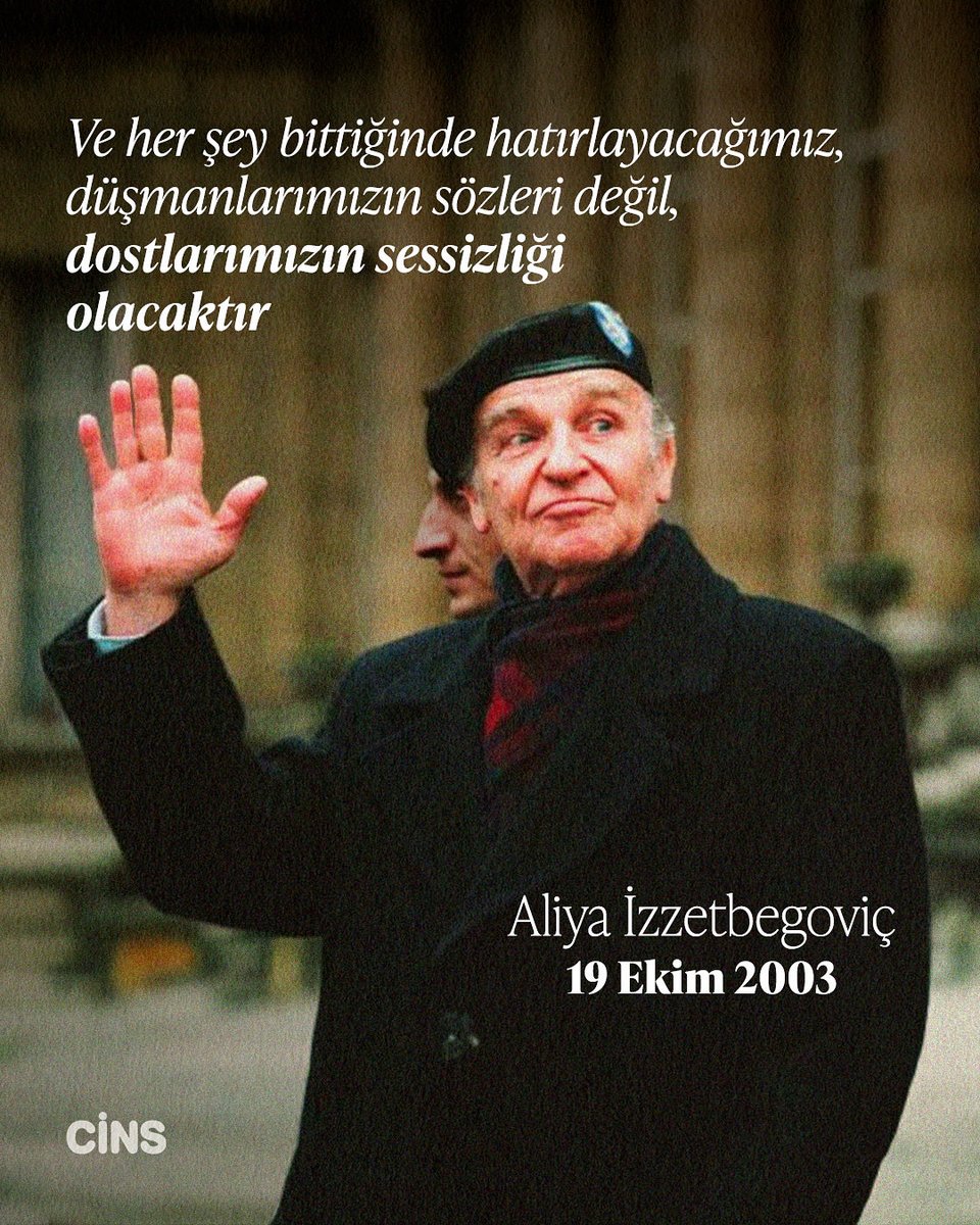 Vefatının sene-i devriyesinde rahmetle ve minnetle…
Bilge Kral Aliya İzetbegoviç’i saygıyla yad ediyoruz.