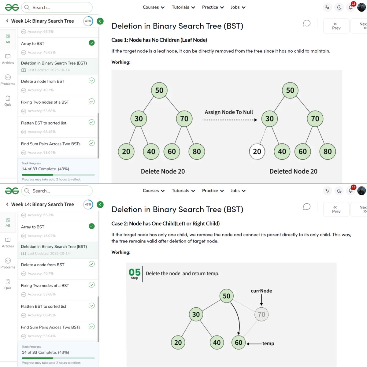amanhaidry's tweet image. ๐๏ธDay 88/100
#100DaysOfCode with @GeeksforGeeks ๐
#binarysearchtree in #DSA
โ
Deletion in BST
โ
Fixing Two Nodes of BST
โ
Find Sum Pairs Across Two BSTs
๐Course Link: geeksforgeeks.org/nation-skill-uโฆ
#skillupwithgfg #nationskillup #100DaysOfDSA #geeksforgeeks #gfg #100DaysOfcoding
