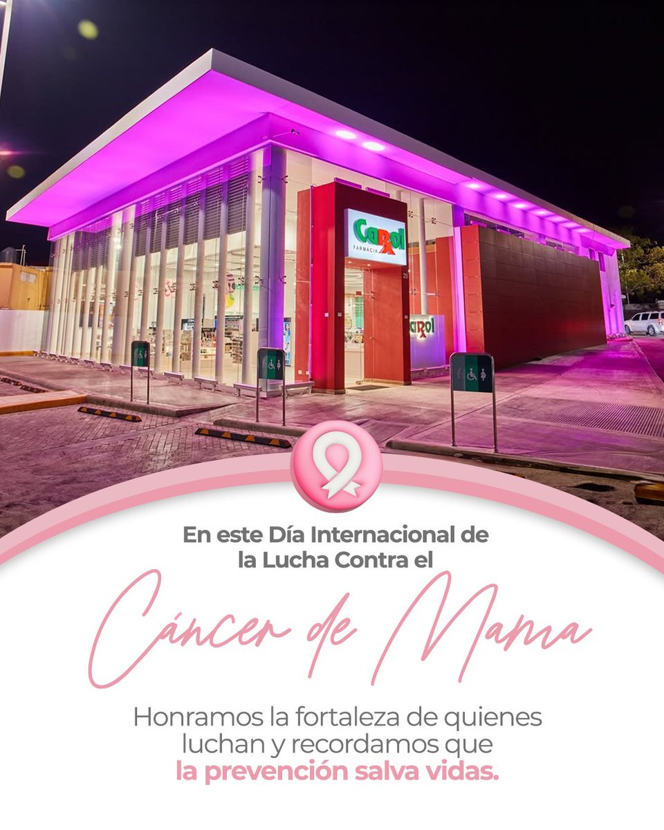 Cada 19 de octubre nos unimos por quienes luchan, por quienes acompañan y por quienes inspiran esperanza frente al cáncer de mama.
Porque la detección temprana salva vidas, y el apoyo sincero también

🔍 Infórmate
🩺 Chequéate
💖 Apoya a quienes lo padecen

#FarmaciaCarol