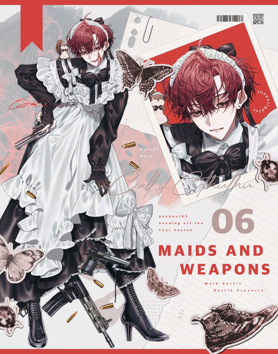 .

四季送り
　▸▸▸  𝖬𝖠𝖨𝖣𝖲 𝖠𝖭𝖣 𝖶𝖤𝖠𝖯𝖮𝖭𝖲

　四季送り秋、メイドのすがた(圧)

.