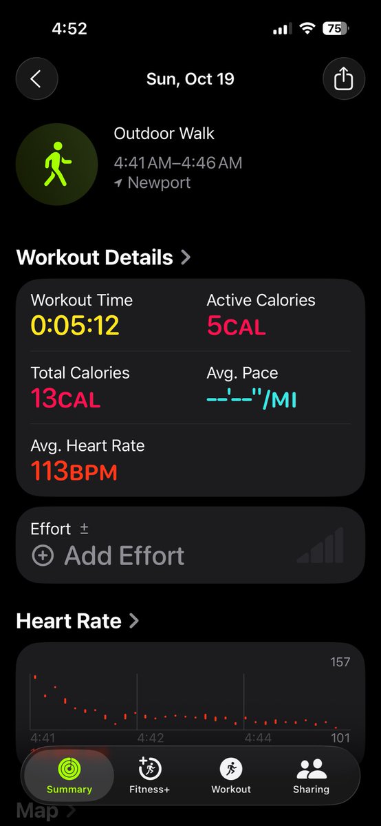 Got so upset about the reactions to the Door Dasher who posted about her sexual assault on TikTok last night that my Apple Watch started recording an outdoor walk