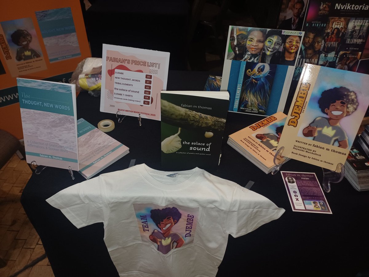 fabianmthomas's tweet image. Set up and ready!! @BBBookFestival !!!🙋🏾‍♂️🤓😂🤸🏾‍♂️🎊 #bbbf2025 #fabianmthomasiwrite #fabianmthomas